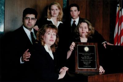 Professor Poehls with her winning trial advocacy team in the 90s