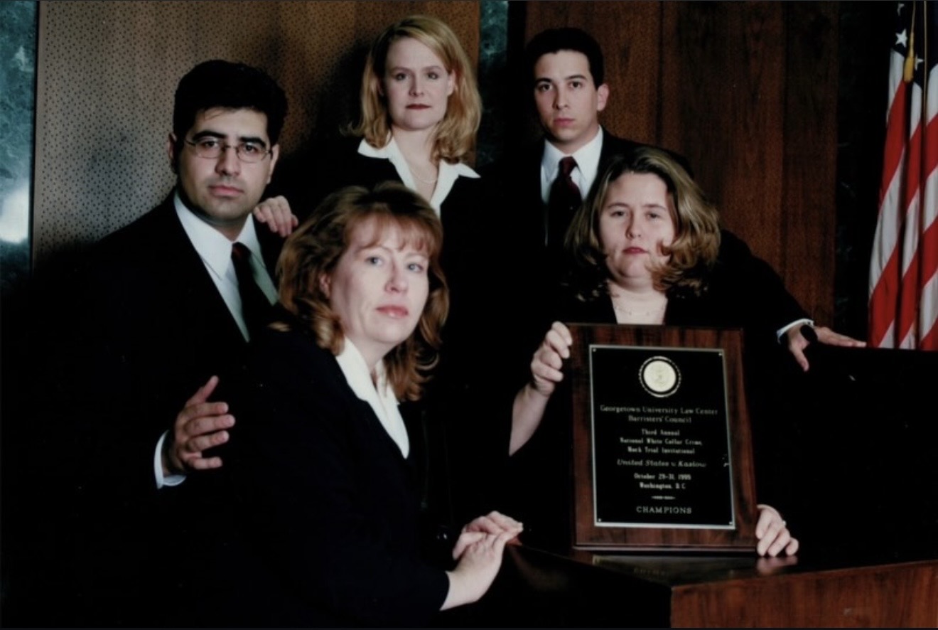 Professor Poehls with her winning trial advocacy team in the 90s